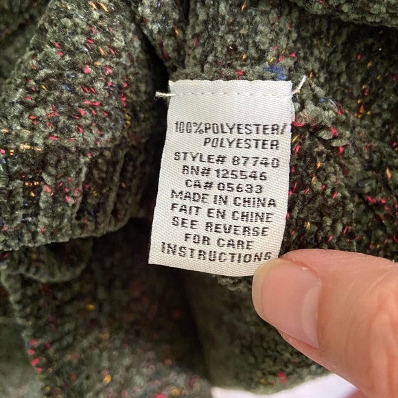 HABITAT CHENILLE TWEED COWL NECK TUNIC SWEATER IN LOGAN GREEN Sz XS - Picture 7 of 13